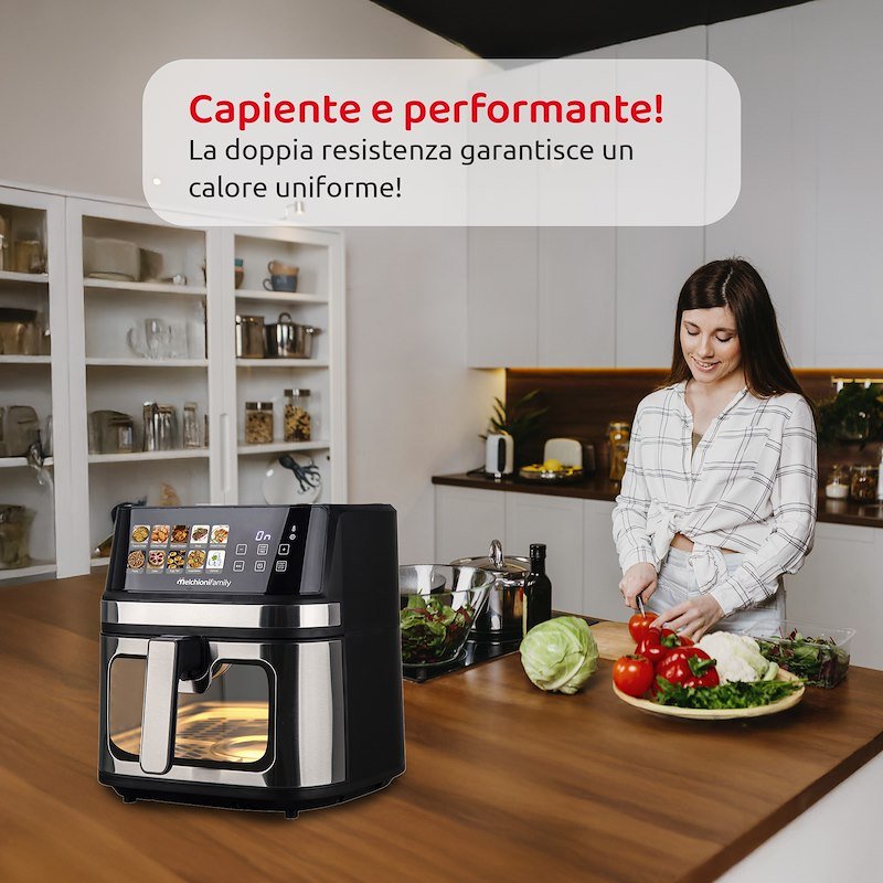 Melchioni Friggitrice ad Aria 8L Gaia Plus Nero