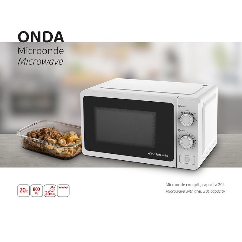 Melchioni Microonde Onda con Grill 20L Bianco