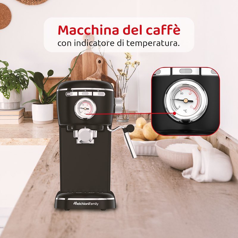Melchioni Macchina caffè Espresso 3 in 1 Aromatica Plus Nero