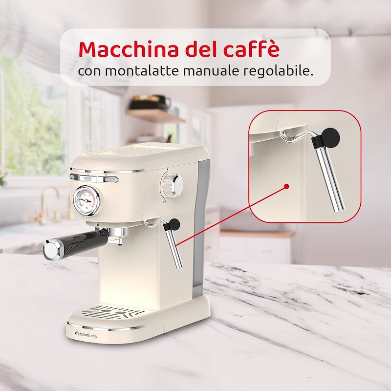 Melchioni Macchina caffè Espresso 3 in 1 Aromatica Plus Bianco