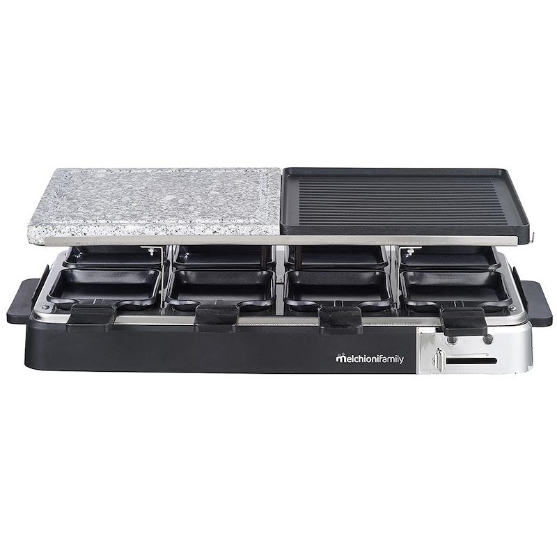 Melchioni Bistecchiera Elettrica Olimpia con piastra liscia e grill Nero