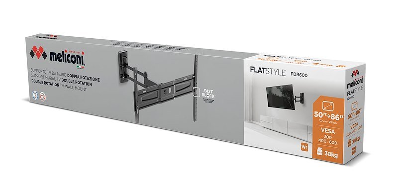 Meliconi Supporto TV Flatstyle FDR 600 Metallo Nero