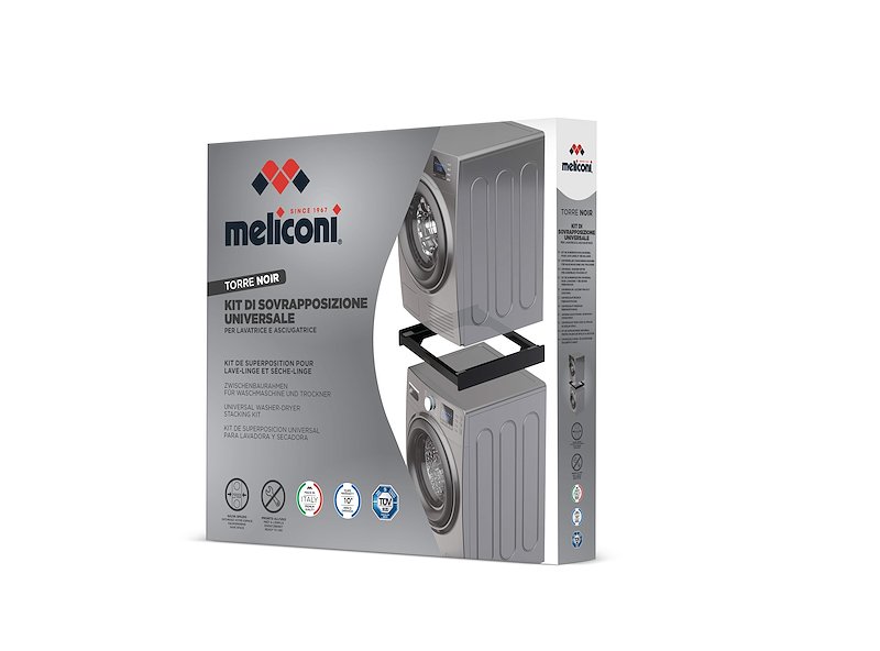 Meliconi Kit Nero Sovrapposizione per Lavatrice e Asciugatrice - Torre Noir