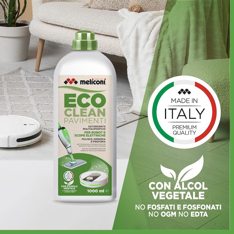 Meliconi Detergente Pavimenti per Scope Elettriche e Robot Eco Clean 621029