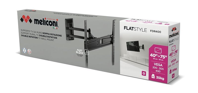 Meliconi Supporto TV Flatstyle Fdr 400 It Nero