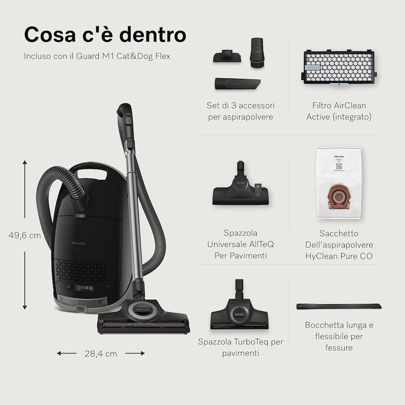 Miele Aspirapolvere a Traino Guard M1 Cat & Dog Flex Nero Ossidiana