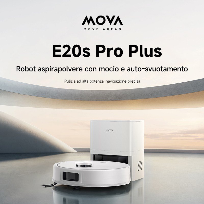 Mova Robot aspirapolvere e lavapavimenti E20s Pro Plus