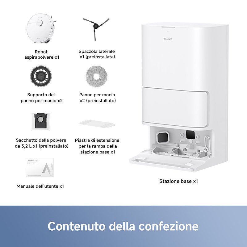 Mova Robot aspira e lava E40 ULTRA VIM E40VIM ULTRA Bianco