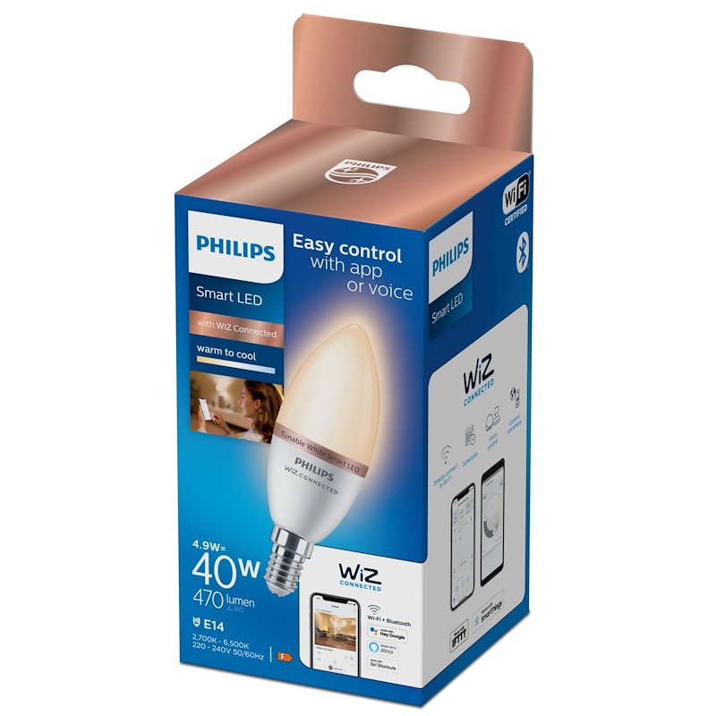 Philips WIZ - Lampadina E14 Candela Led Smart 40W 37238200