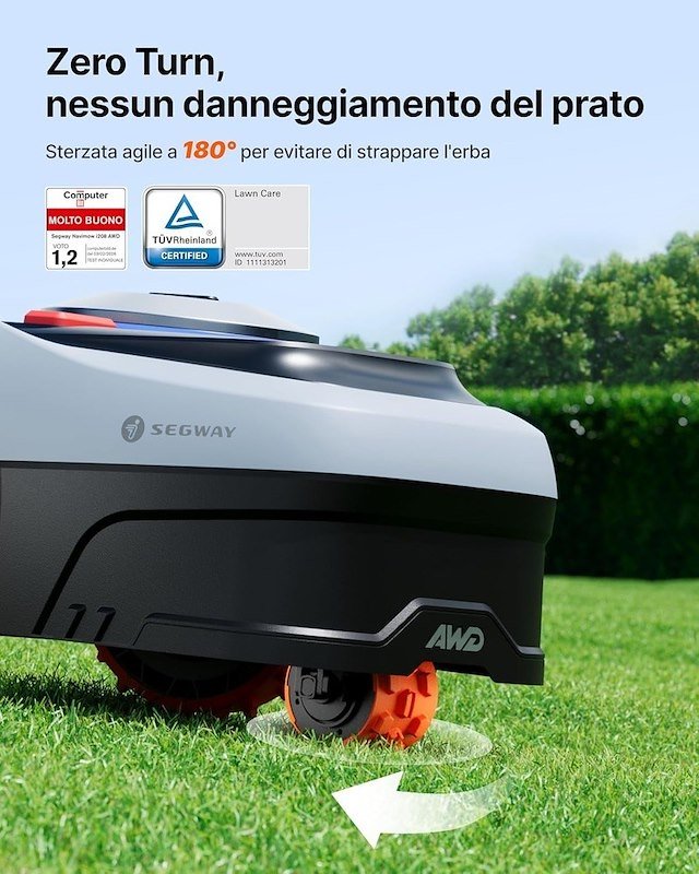 Navimow Tagliaerba a batteria I208e Awd Nero/Arancione