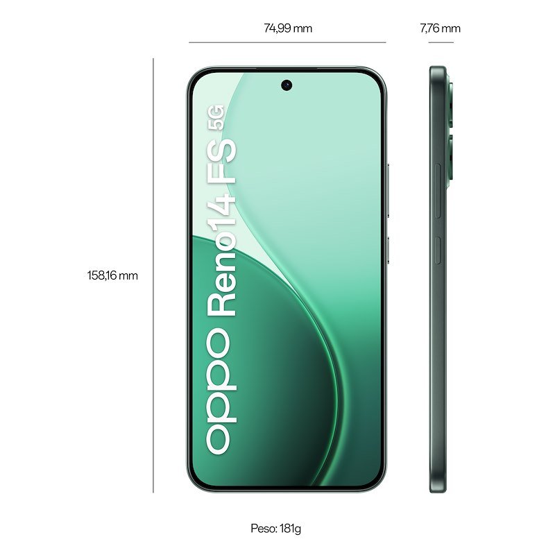 Oppo Smartphone Reno14 Fs 5g 12/512GB Luminous Green