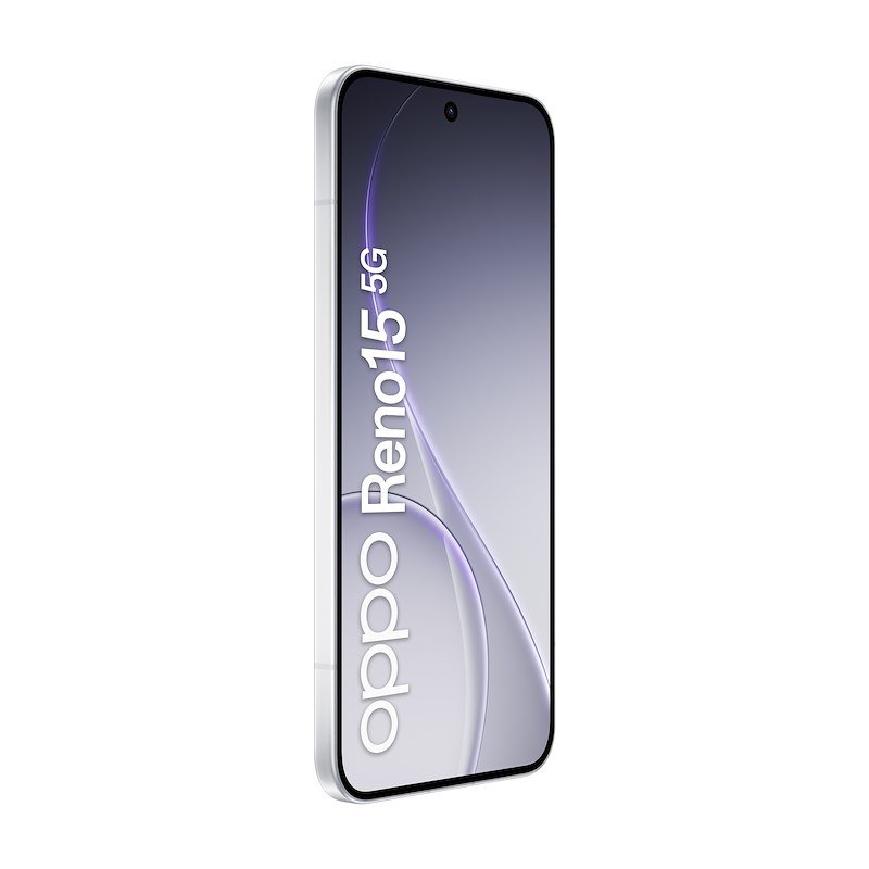 OPPO Reno15 5G Smartphone Android, 8+512GB, AMOLED 6.59" 120Hz, Batteria 6500mAh, Ricarica 80W, IP69, Aurora White