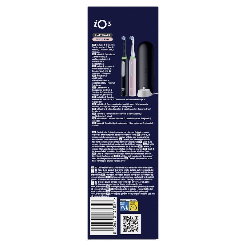 Oral B Spazzolino elettrico Io3 Duo Nero Rosa
