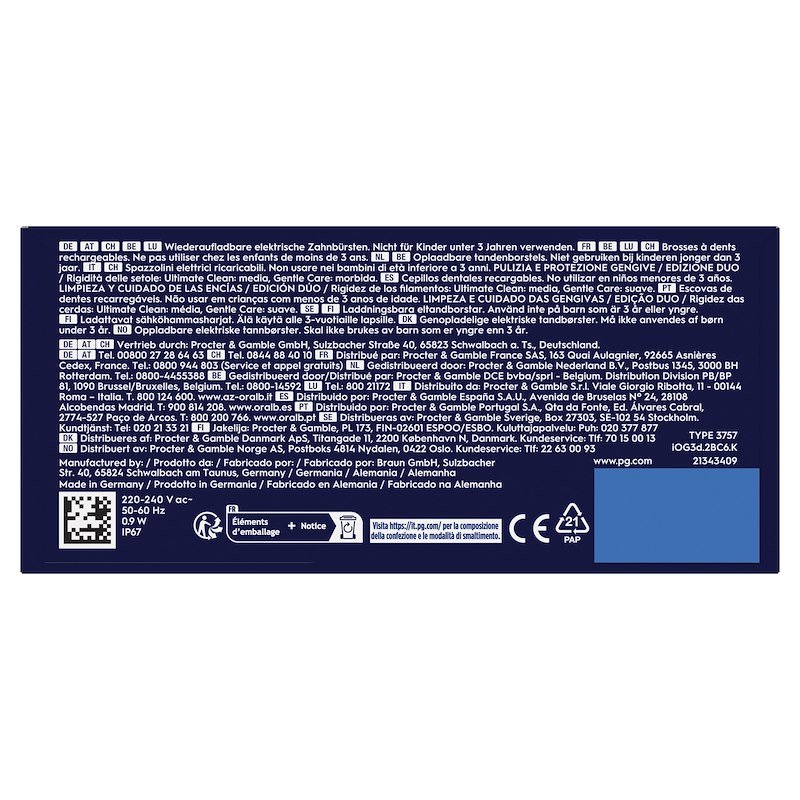 Oral B Spazzolino elettrico Io3 Duo Nero Rosa