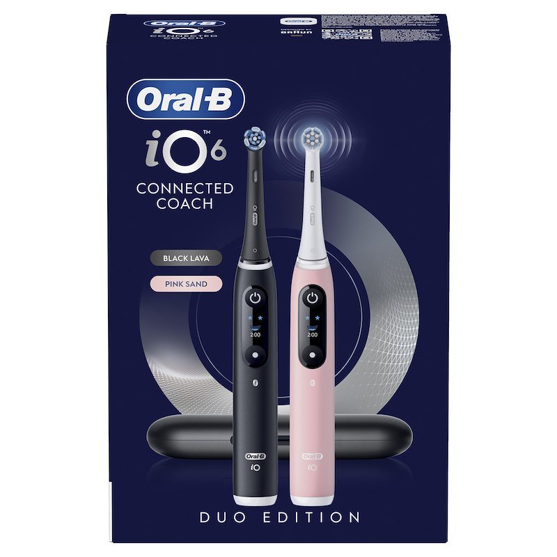 Oral B Spazzolino elettrico Io6 Duo Nero Rosa box