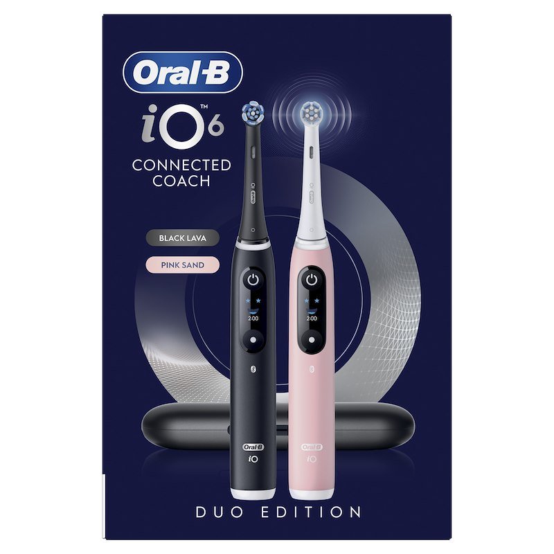 Oral B Spazzolino elettrico Io6 Duo Nero Rosa box