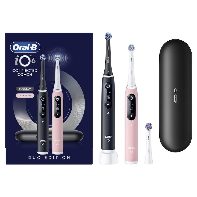 Oral B Spazzolino elettrico Io6 Duo Nero Rosa box