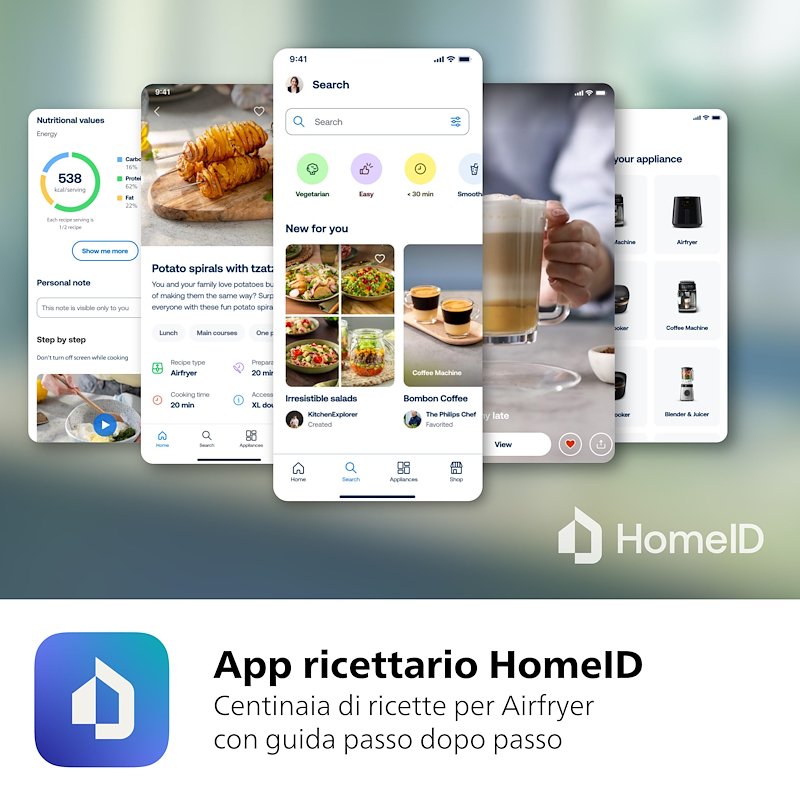 Philips Friggitrice ad aria Airfryer Serie 1000 Doppio Cestello 7.1l Na150/00 Nero