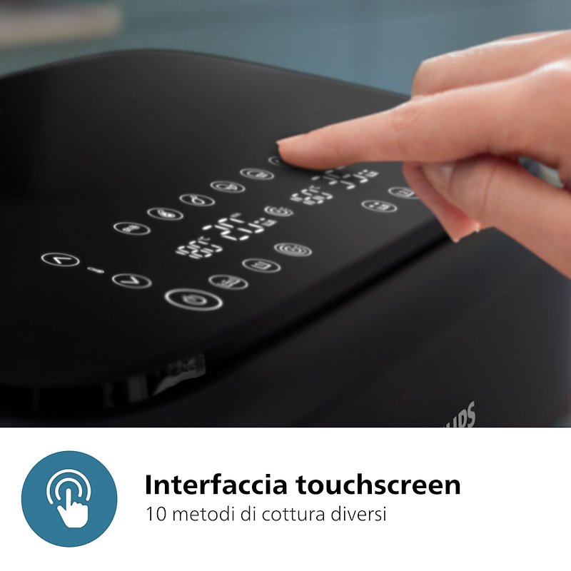 Philips Friggitrice ad aria Airfryer Serie 1000 Doppio Cestello 7.1l Na150/00 Nero