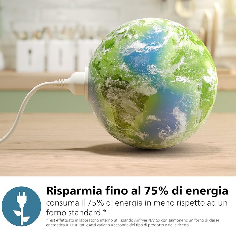 Philips Friggitrice ad aria Airfryer Serie 1000 Doppio Cestello 7.1l Na150/00 Nero