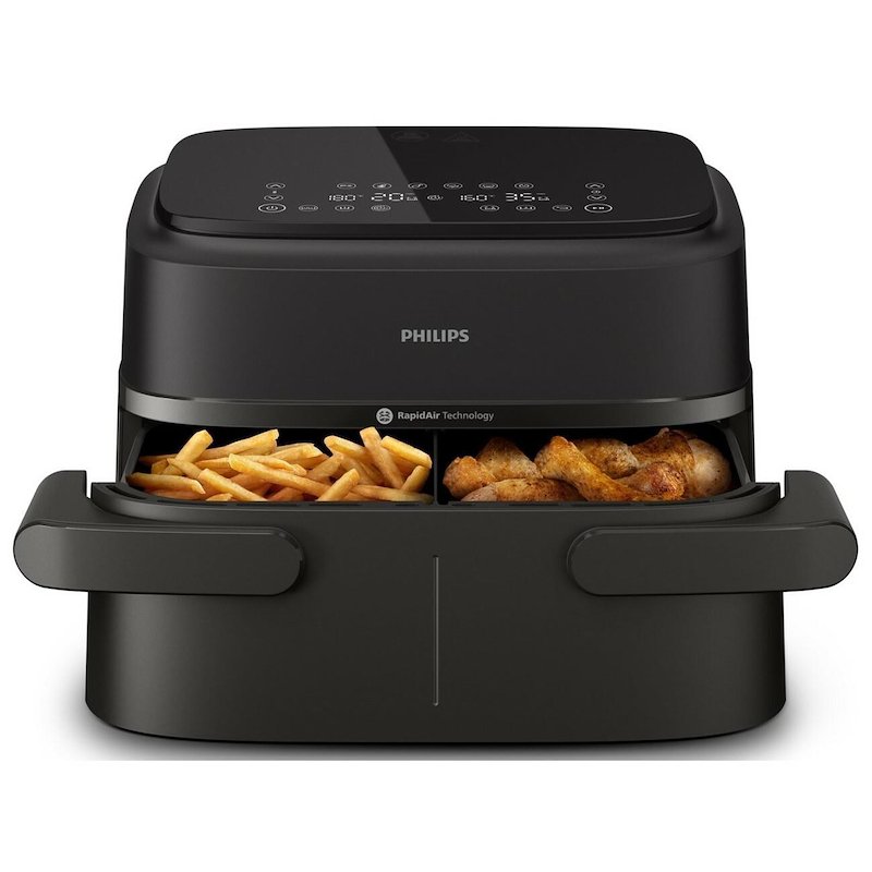 Philips Friggitrice ad aria Airfryer Serie 1000 Doppio Cestello 7.1l Na150/00 Nero