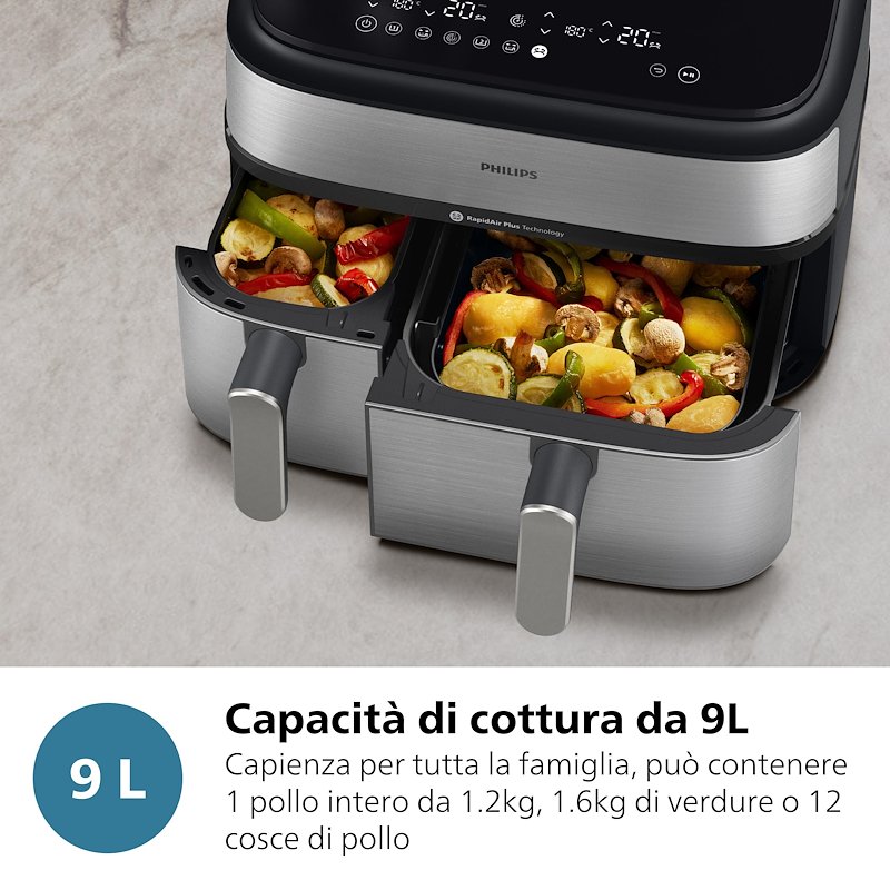 Philips Friggitrice ad Aria Serie 5000 Na555/00 Inox