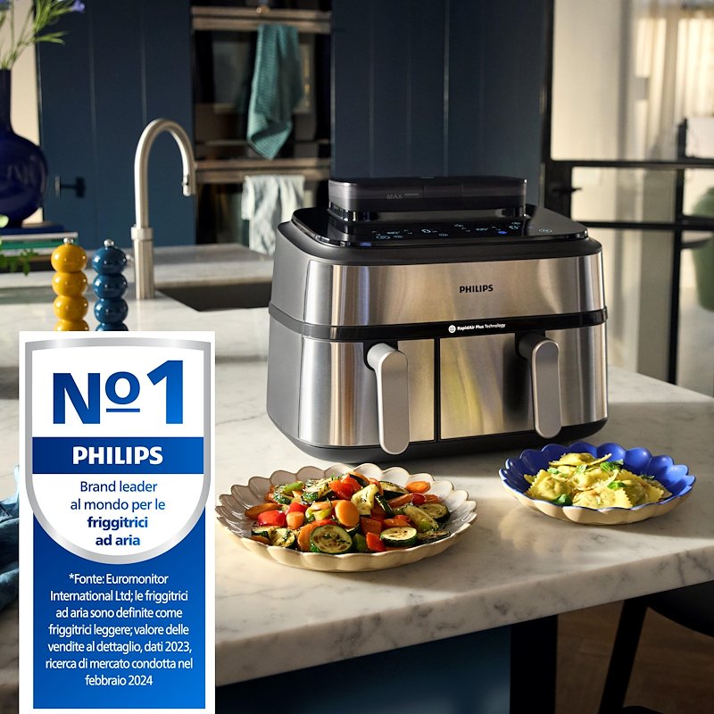 Philips Friggitrice ad Aria Serie 5000 Na555/00 Inox