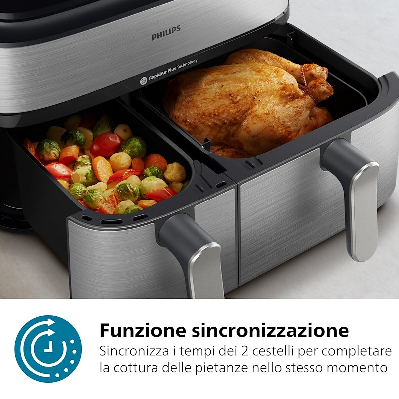 Philips Friggitrice ad Aria Serie 5000 Na555/00 Inox