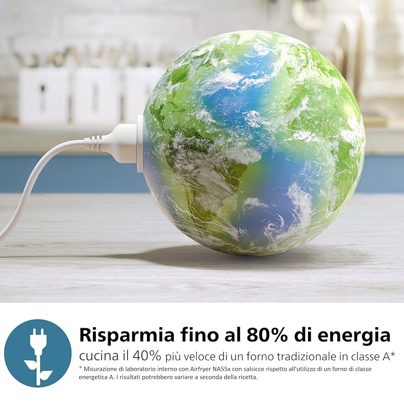 Philips Friggitrice ad Aria Serie 5000 Na555/00 Inox