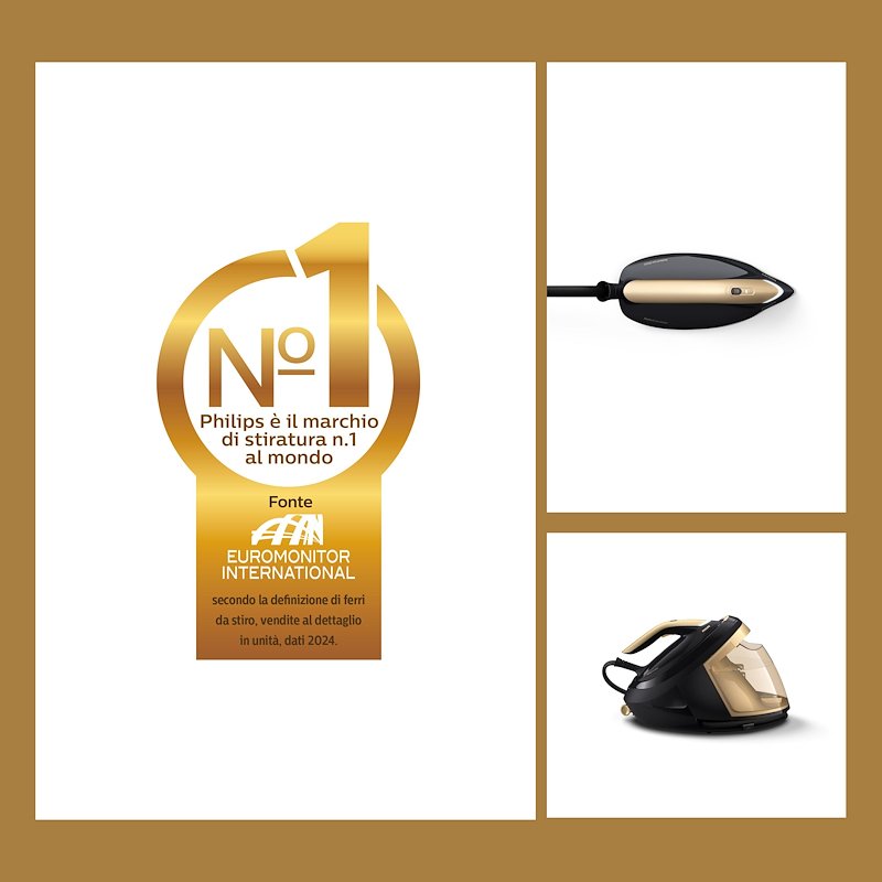 Philips Ferro da Stiro a Caldaia PerfectCare Serie 8000 Psg8140/80 Nero/Oro