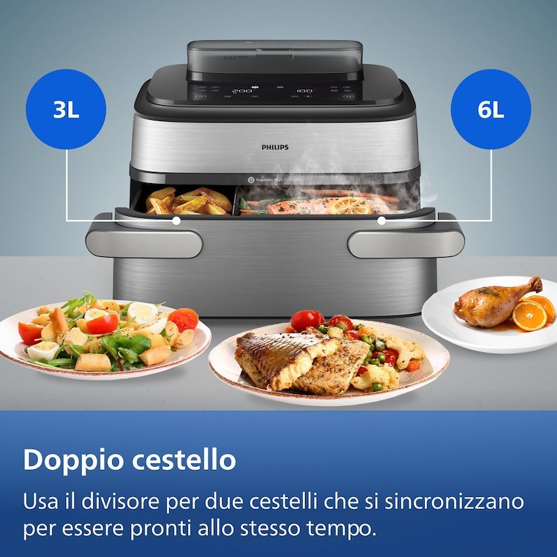 Philips Friggitrice ad aria Airfryer Serie 5000 Na565/02 Inox