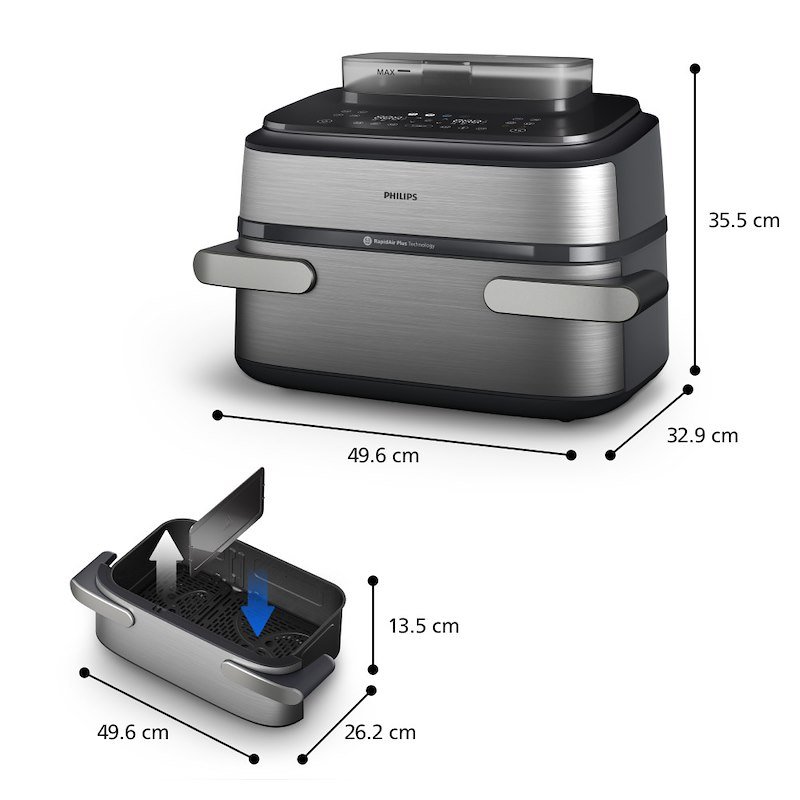 Philips Friggitrice ad aria Airfryer Serie 5000 Na565/02 Inox