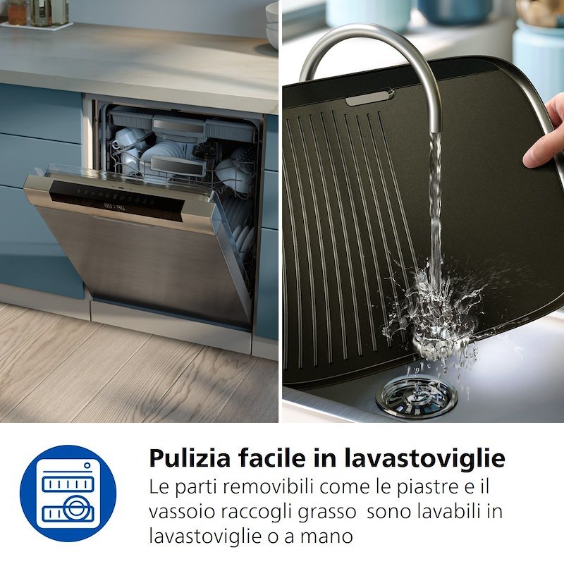 Philips Grill da tavolo Serie 3000 Hd6210/90 Nero