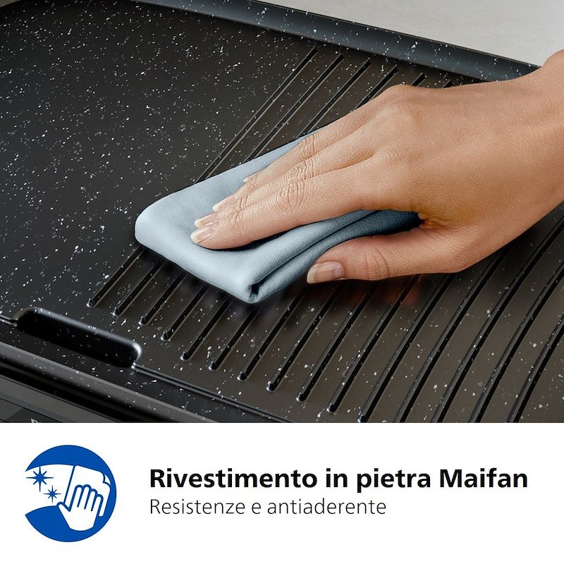 Philips Grill da tavolo Serie 3000 Hd6210/90 Nero