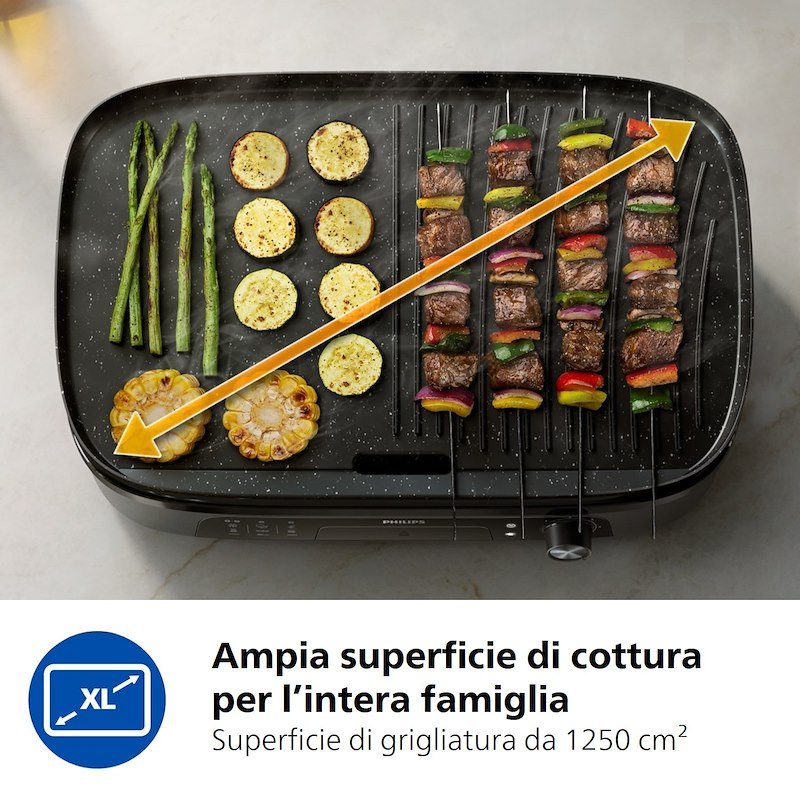 Philips Grill da tavolo Serie 3000 Hd6210/90 Nero