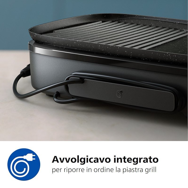Philips Grill da tavolo Serie 3000 Hd6210/90 Nero