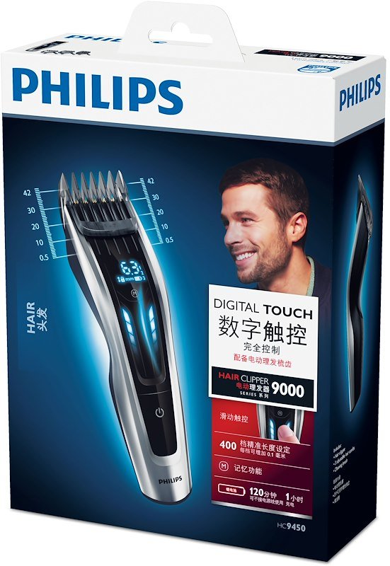 Philips Regola Capelli Hairclipper Series 9000 Hc9450/15 Nero/ Acciaio