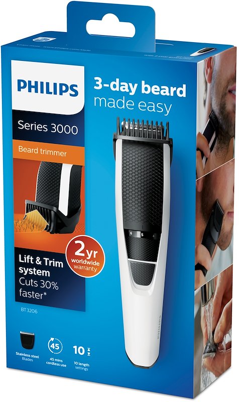 Philips Regoabarba Bt3206/14 Bianco/ Nero