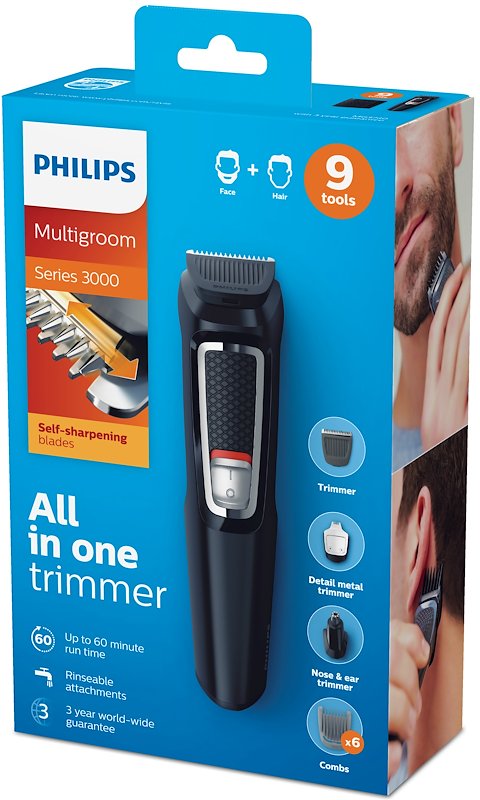Philips Regolabarba Multigroom Serie 3000 Mg3740/15 Nero