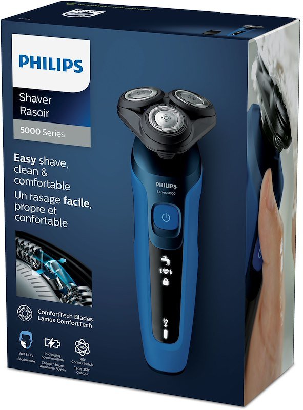 Philips Rasoio Elettrico Wet & Dry S5466/17 Nero, Blu