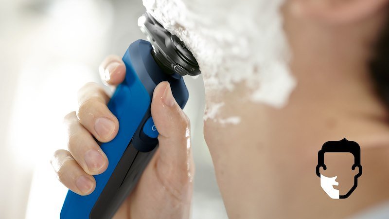Philips Rasoio Elettrico Wet & Dry S5466/17 Nero, Blu
