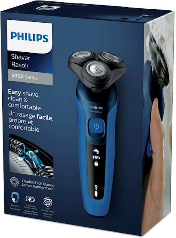 Philips Rasoio Elettrico Wet & Dry S5466/17 Nero, Blu