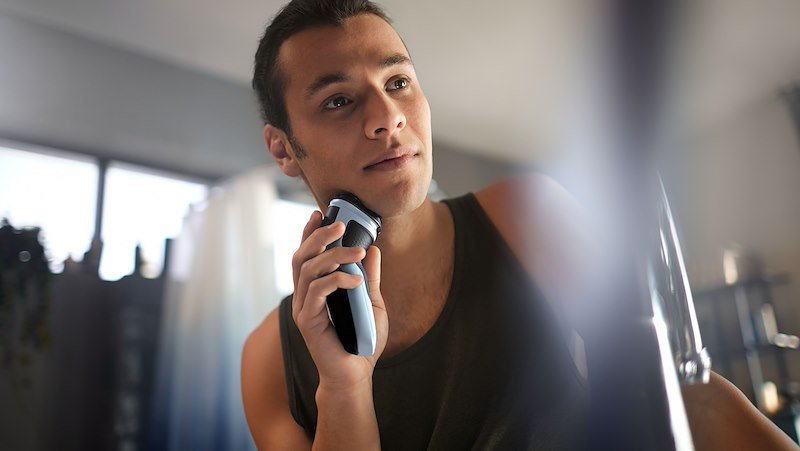 Philips Rasoio Elettrico Wet & Dry Serie 1000 X3003/00 Blu celeste