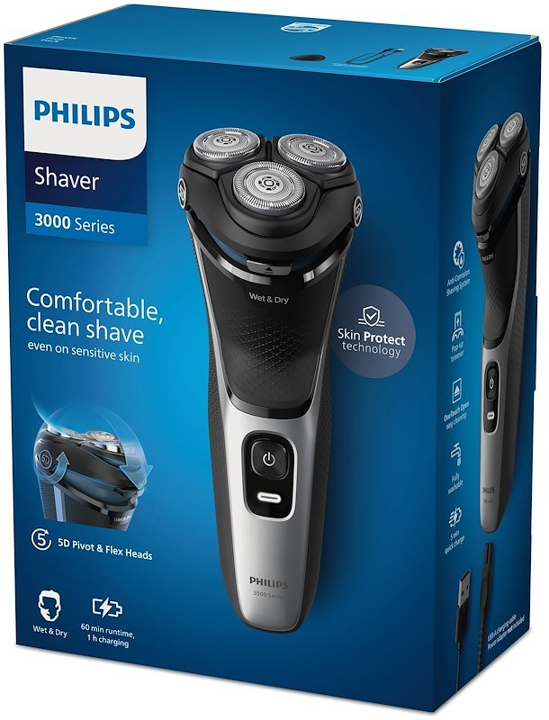 Philips Rasoio Serie 3000 S3143/00 Grigio Chiaro