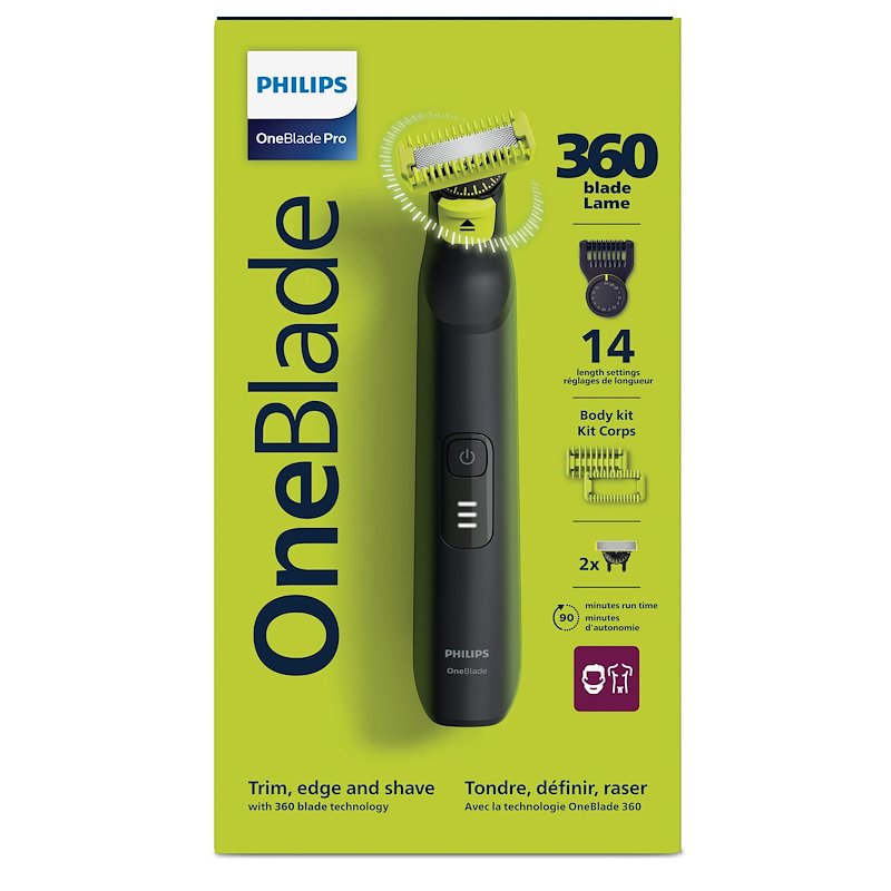 Philips Regolabarba OneBlade Pro 360 Face + Body Qp6542/15 Nero