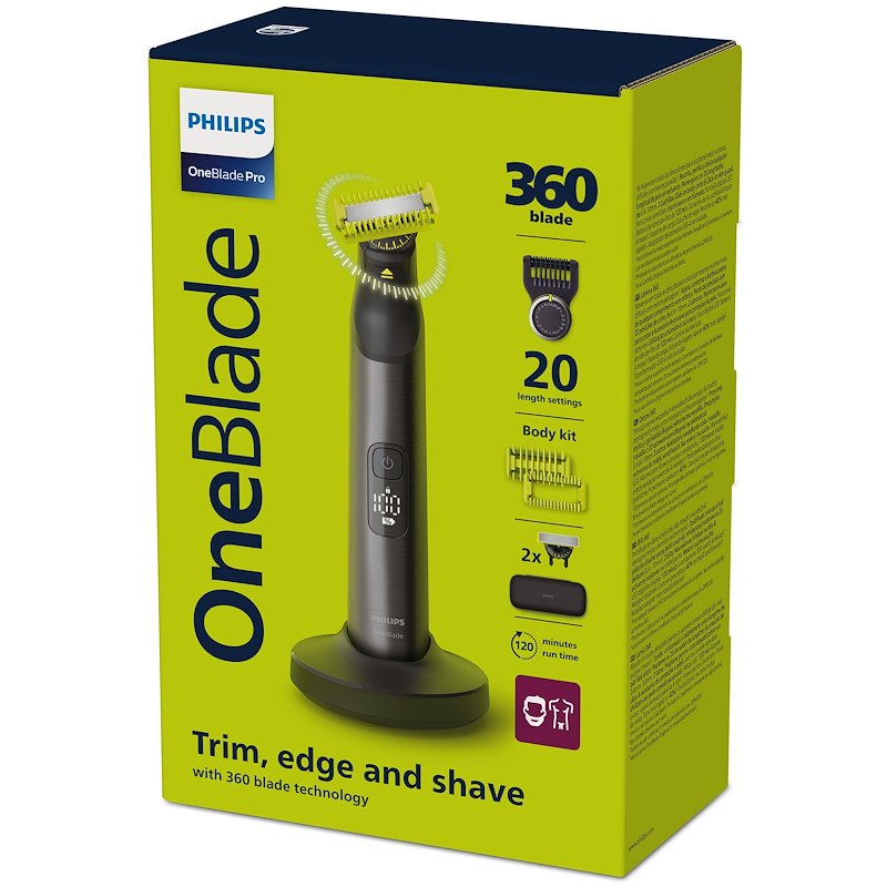 Philips Regolabarba OneBlade Pro Face + Body Qp6652/61 Nero