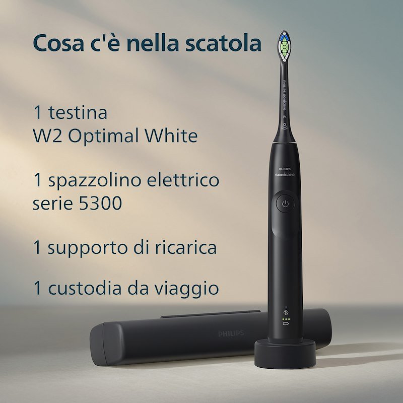 Philips Spazzolino Elettrico Sonicare 5300 HX7101/02 Nero