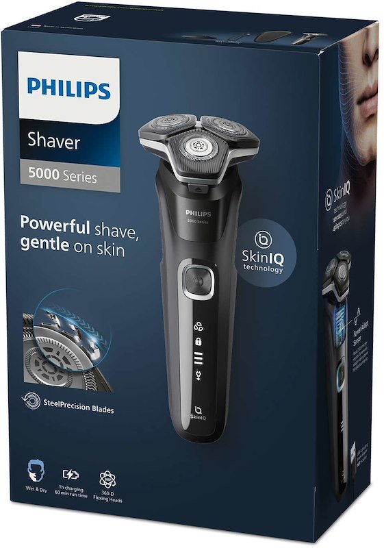 Philips Rasoio Elettrico SHAVER serie 5000 S5898/35 Nero Intenso