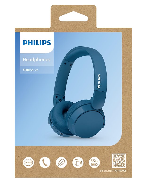 Philips TAH4209WH Cuffie On-Ear Wireless Bluetooth Leggere Con Isolamento Acustico Passivo - 55