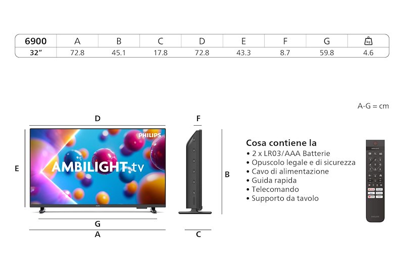 Philips TV LED 32" 32pfs6900/12 Black